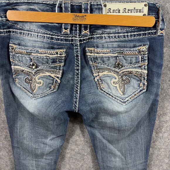 Rock Revival Distressed Women’s Sundee Mid-rise Ankle Skinny Jeans Size 27 - Picture 10 of 11